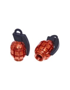 Grenade Valve Caps Orange Schrader Valve.